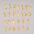 Set of 26 gold-plated 925 sterling silver lowercase letter charms for DIY necklaces - Lowercase Letter a Pendant Only (Without Chain) / Gold