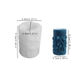 Cylindrical silicone mold for DIY candles featuring relief tulip flower patterns - Lantern Flower Cylinder