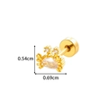 Orecchino a perno granchio dorato con zircone ovale e chiusura a vite a sfera - Forma di Granchio (908-1#Oro)