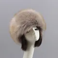 Winter faux silver fox fur hat in natural grey and white gradient for men and women - Silver Fox Color