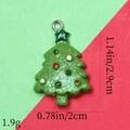 Glittery green Christmas tree resin pendant with measurement details and metal loop - 35# Bright Green Christmas Tree