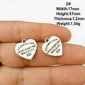 Pendentifs cœur argentés vintage avec gravure Love et dimensions pour bijoux DIY - Style 2 Cœur Eternal Love