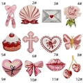 Collection of 12 assorted embroidered patches including ballet shoes and floral motifs - 12-Piece Sweet Girl Patch Set