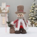 Pink Christmas snowman doll 36cm tall with red velvet coat and brown top hat - XL Snowman (HM24-9803B)