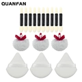 Cosmetic set with dual-ended sponge brushes and white powder puffs on white background - White 16-Piece Set: Transparent OPP Bag