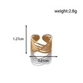 Adjustable multi-layered gold stainless steel ring with minimalist intertwined line design - MN465-Gold