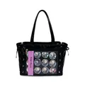 Black PU leather ita bag with transparent window and lace-up ribbon side details - Black