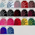 Matrix view of Y2K spider web jacquard knitted beanies in seventeen vibrant colorways - 210