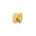 Collier minimaliste plaqué or 18 carats avec pendentif lettre N creuse poli - Lettre N / Or