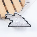 8-bit pixel style dinosaur hair claw clip with white marble pattern and black edges - Pixel Arrow (C18-2-7)