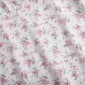 Abito floreale a maniche corte in tessuto bianco con delicati dettagli di fiori rosa - S / Disponibile 350g