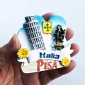 3D resin Italy PISA souvenir fridge magnet featuring Leaning Tower and sunflowers - Italy Leaning Tower of Pisa