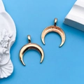 Golden crescent moon pendant charms for DIY jewelry making on blue background - 1pc KC Gold Moon 17x21mm