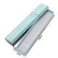 Detailed size view of light blue marble jewelry gift box with dimensions 20x4x2.2cm - Light Blue Long Necklace Box (4x20x2.2cm)