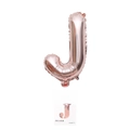 16-inch rose gold letter J foil balloon with premium card packaging for party decor - 16" / Rose Gold Letter J (With Backing Card)