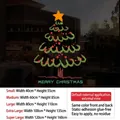 Green Christmas tree static window sticker with gold stars and Merry Christmas text - Small / Sduv-464