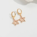 Orecchini a stella dorati con smalto rosa e cristalli colorati in versione variante - Stile Stella Rosa Chiaro (ES2639)