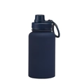 Navy blue matte 650ml stainless steel sports bottle with integrated carrying handle - 650ml / Sport / Indigo Blue
