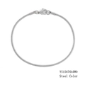 Bracciale a catena serpente minimalista in acciaio inossidabile argento con chiusura a moschettone - 1.5mm x 18cm / Color Acciaio