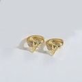 Chic gold hoop earrings with small bee charm and sparkling crystals for women - Bee