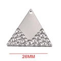 Dreieckiger Edelstahl-Anhänger mit Hammerschlag-Textur und 26mm Silber-Finish - Dreieck Stahlfarben / 26mm