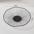 Black round wire metal fruit basket with wave edge design measuring 30cm in diameter - Small Flat Bottom (Diameter 30CM Height 6CM) / Black