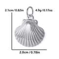 Colgante de concha de acero inoxidable pulido con medidas de 2,1 cm por 2,0 cm - Concha / Color Acero