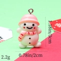 Detail showing a 3cm cute resin snowman pendant with size and weight measurements - 37# Snowman with Pink Hat