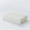 Soft white waffle weave cotton square towel with absorbent honeycomb texture - 34x34cm / Milky White