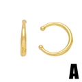 Ear cuff a forma di C dorato con doppie estremità a sfera lucide in due angolazioni - Stile A-Design Aperto con Estremità a Sfera