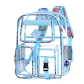 Zaino azzurro in PVC trasparente con motivi di veicoli e tasche multifunzionali - Auto Blu Chiaro