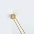 Elegant gold rope chain necklace with a pave-set circular crystal pendant for women - Letter Q