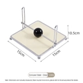 Porte-serviettes carré argenté avec bille noire lestée et base blanc crème, 15x15x10.5cm - Style Concave / crème