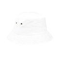 Dettaglio cappello alla pescatora in cotone bianco con occhielli in bronzo e tesa cucita - M (56-58cm) / Puro Cotone Bianco