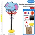 Adjustable kids indoor basketball hoop set with cute cartoon elephant backboard design - [Express Box] Elephant - Standing Basketball Hoop