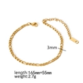 Vergulde 3mm roestvrijstalen Figaro schakelarmband met verstelbare verlengketting - Figaro Ketting (TB5004) / Goud