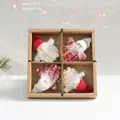 Set of 4 Christmas gnome wool felt ornaments in red and white festive gift box - Bearded Old Man (APYX157-3)