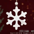 White wooden snowflake ornament with bead and jute twine for Christmas decor - Snowflake Style