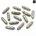 Natural spotted jasper double pointed hexagonal prism crystal wand stones in white and black - Dalmatian Jasper
