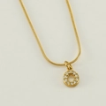 Gold snake chain necklace featuring a crystal-paved letter O pendant for women - Letter O / Gold
