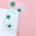 Mint green DIY fairy eye makeup set with dried flowers, ribbon bows and crystals - Green Dried Flower Butterfly (BJA-661)