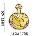 Detail of yellow cartoon sea creature embroidery patch with dimensions 6x4.5cm - Creature in Bottle Style (X15SD-085-10)