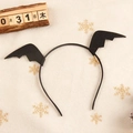 Cerchietto con ali di pipistrello nero per Halloween, accessorio per travestimenti - Cerchietto ali di pipistrello / Nero