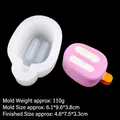 DIY silicone ice cream mold B1135 with two-groove design for resin and wax crafts - Style 3 B1135 / Clear
