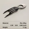 Minimalist U-shaped hair pin in gun black brushed finish zinc alloy for bun styling - 9cm Alloy Hair Stick / Gunmetal