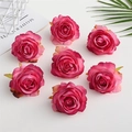 Artificial deep pink rose heads for wedding arch and floral wall decoration - Watermelon red
