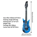 Blue and black inflatable rock guitar toy for parties with Rock N Roll graphics 93x24cm - Guitar 95CM / Dark Blue