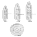 DIY resin silicone mold set with three pointed pillar shapes and a 4-tier circular tray base - House + Round Candle Holder (4-Piece Set)