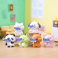 Lot de 6 décorations d'animaux mignons pour guidon de vélo avec panda chat et cochon - Série Compagnon de Bureau (1188-35) / Lot de 6 / Coloré