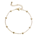 Waterproof gold stainless steel beaded chain bracelet with lobster clasp for women - Minimalist Bead Chain / Gold